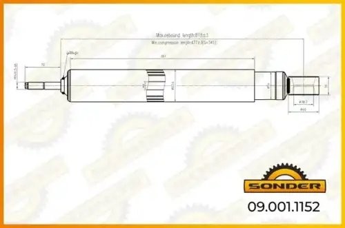 Амортизатор подвески (задний) DAF / Scania о.н 1353105 — 2 года безусловной гара 090011152 SONDER
