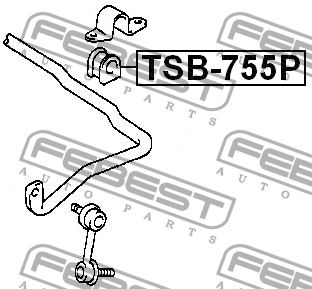втулка стабилизатора переднего центральная!\ Toyota Picnic CXM10/SXM10 96-01 TSB-755P FEBEST