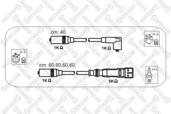 к-кт проводов!\ Audi 100 2.0 91> 10-38330-SX STELLOX