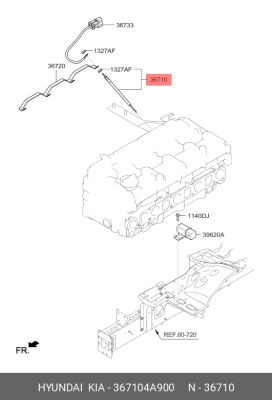 Свеча накаливания HYUNDAI EX6,8 (В4СС) Starex H-1 (07-) OE 367104A900 HYUNDAI KIA