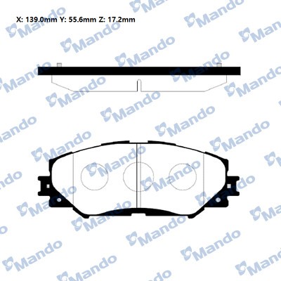 Колодки тормозные TOYOTA Auris (06-12) (Япония),Corolla (07-13) передние (4шт.)  MPT08 MANDO