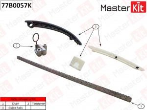 Комплект цепи ГРМ Opel Astra/Combo/Corsa/Meriva/Tigra 1.4i Z14XEP 04-11 (без зве 77B0057K MASTER KIT