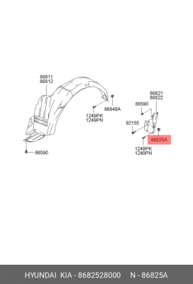 клипса!\ Hyundai, KIA 8682528000 HYUNDAI