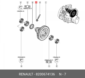 ШЕСТЕРНЯ ДАТЧИКА СКОРОСТИ (МЕТ) 8200674136 8200674136 RENAULT