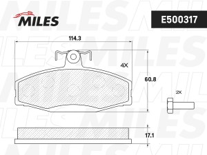 Колодки тормозные передние (Смесь CERAMIC серия PRO) SKODA FELICIA 94-01 (TRW GD E500317 MILES
