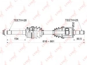 Привод в сборе передний L подходит для MITSUBISHI Pajero II 2.5D-3.0 94-00 / L20 CD-1087 LYNXAUTO