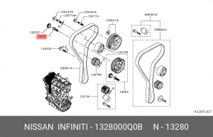 13280-00Q0B БОЛТ, ДВУХГРАННАЯ ГОЛОВКА, ННД-6ММ 1328000Q0B NISSAN