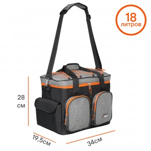 Сумка-холодильник термосумка 18 л (34х28х19.5 см) "AIRLINE" PRO (водонепр.) черн ADCB002 AIRLINE