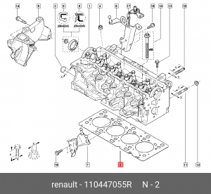 Прокладка ГБЦ (МЕТ) 1.5 DCi RENAULT 1104 470 55R 110447055R RENAULT