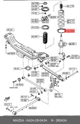 ПРОКЛАДКА ПРУЖИНЫ (ЭМИРАТЫ3) GA2A-28-0A3A MAZDA