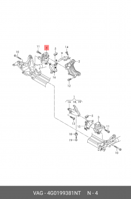 опора двигателя!\ Audi A6 С7 2.8FSI 10> 4G0 199 381 NT VAG