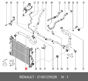 Патрубок системы охлаждения 215012952R 215012952R RENAULT
