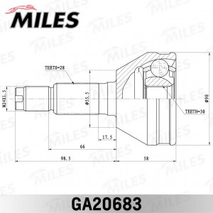 ШРУС наружный CHERY FORA 06- GA20683 GA20683 MILES
