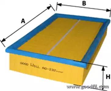 Фильтр воздушный AG232 AG 232 GOODWILL