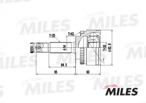 ШРУС наружный MITSUBISHI COLT 1.6 96-05 (с ABS) (GKN 304324) GA20258 GA20258 MILES