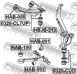 Сайлентблок HAB-190 HAB-190 FEBEST
