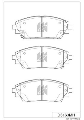 Колодки тормозные дисковые MAZDA 3 (BM, BN) с антискрипной пластиной D3163MH D3163MH MK KASHIYAMA