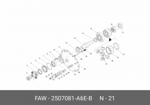 Крестовина FAW J6,3250 дифференциала OE 2507081A6EB FAW