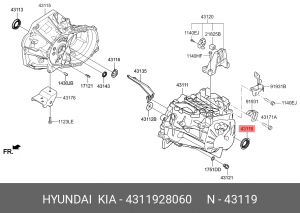 сальник диффференциала!35x56x9/14.8\ Hyundai Coupe 1.5 92-95/Elantra 90-94/Sonat 4311928060 HYUNDAI