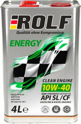 Масло моторное ROLF ENERGY SL/CF 10W40 п/синт.4л 322227 ROLF