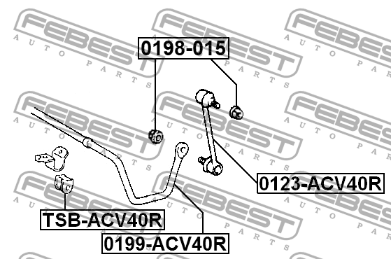 Тяга стабилизатора 0123-ACV40R 0123-ACV40R FEBEST