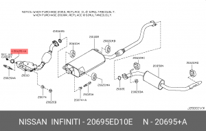 Прокладка выпускного коллектора NISSAN 20695-ED10E 20695ED10E NISSAN