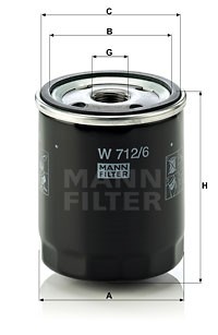Фильтр масляный W712/6 W7126 MANN FILTER