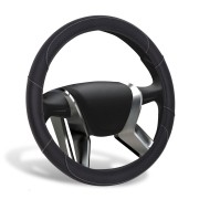 Оплетка руля (M) 37-39см черная/серая прострочка экокожа Sparks SENATOR OPLS2601 SENATOR