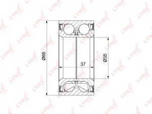 Подшипник ступицы передний (37x35x66) VW Polo 1.0-1.9D 94-01 / Golf II 1.0-1.8 9 WB-1375 LYNXAUTO