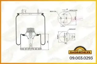 Пневморессора со стак. Gigant 090030293 SONDER