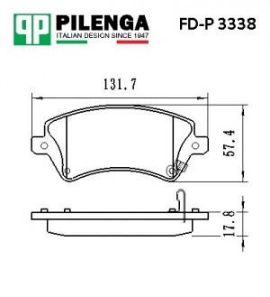 Колодки тормозные дисковые передние TOYOTA COROLLA 120 FD-P3338 FD-P 3338 PILENGA