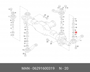 Пружинное стопорное кольцо B35 06291600319 MAN
