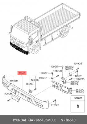 Бампер HYUNDAI EX6,8 дв.D4CC передний OE 865105M000 HYUNDAI KIA