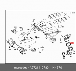 Прокладка MERCEDES S (W221) фильтра воздушного OE A 272 141 07 80 MERCEDES BENZ