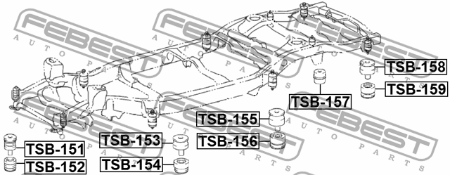 Подушка рамы TOYOTA LAND CRUISER 200 UZJ200/VDJ200/GRJ200/URJ20# 2007- TSB-155 TSB-155 FEBEST