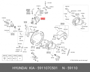 Энергоаккумулятор HYUNDAI HD160,170,250,260,270 передний левый OE 591107C501 HYUNDAI KIA