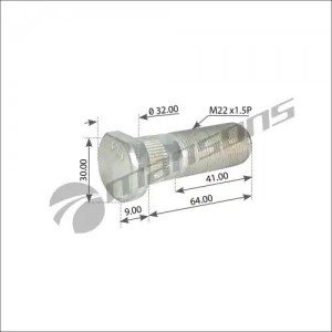 шпилька ступицы колеса !передняя M22x1.5x41 L=73/64mm Iveco EuroCargo/Tech/Trakk 700.643 MANSONS