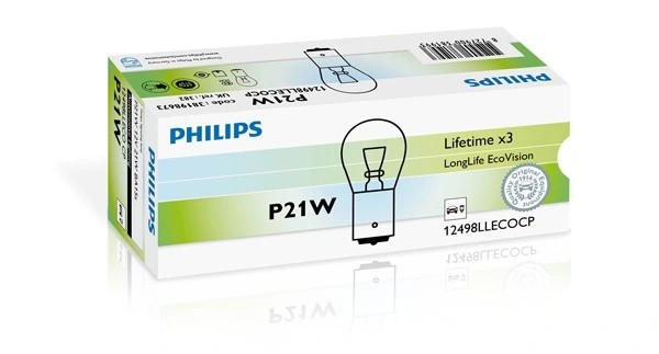 Лампа 12V P21W BA15s Long Life Eco Vision PHILIPS 12498LLECOCP PHILIPS