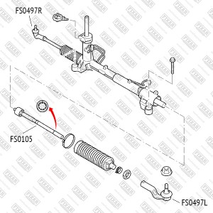Наконечник рулевой тяги левый FORD Focus/C-Max 03-VOLVO C30/C70/S40/V50 04- FS04 FS0497L FIXAR