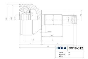 ШРУС наружный CV10012 HOLA