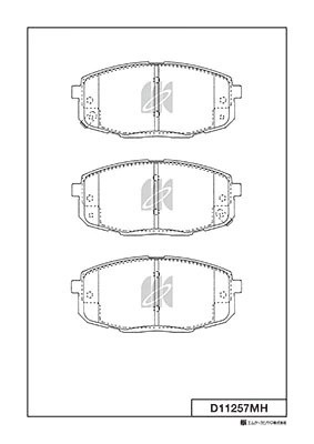 Колодки тормозные дисковые (с антискрипной пластиной)  HYUNDAI i30 (FD) D11257MH D11257MH MK KASHIYAMA