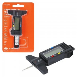 Манометр "AIRLINE" (цифровой 25 мм, шаг 0.1 мм, пластиковый, измеритель глубины  ATBQ200 AIRLINE