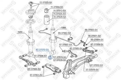 сайлентблок амортизатора зад.!\Honda Civic EC/ED/EE 87-91/HR-V 99> 87-37070-SX STELLOX