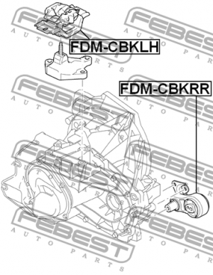 Опора двигателя задняя FORD FIESTA/FUSION (CBK) 2001-2008 FDM-CBKRR FDM-CBKRR FEBEST
