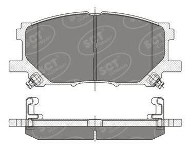 Колодки тормозные дисковые передние SP348 SCT