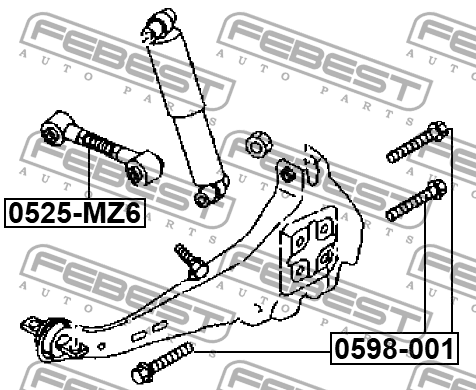 Болт MAZDA 6 (GG) 0598-001 0598-001 FEBEST
