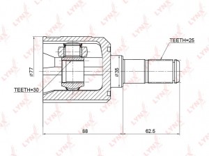 ШРУС внутренний к-кт!\ Hyundai Matrix 1.8 CI-3709 LYNXAUTO
