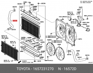 патрубок радиатора! \Toyota Highlander II 07-13 16572-31270 TOYOTA