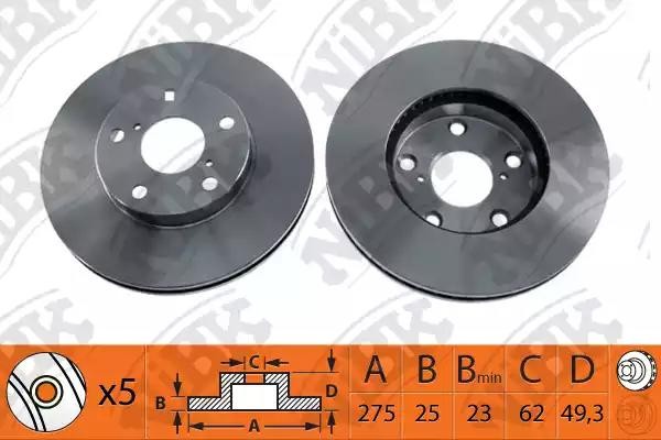 Диск тормозной TOYOTA Rav 4 (00-05) передний (1шт.) NIBK RN1143 NIBK