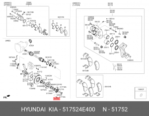 Шпилька колеса KIA Bongo 3 (12-) (2.5/2.9) (4WD) переднего OE 517524E400 HYUNDAI KIA